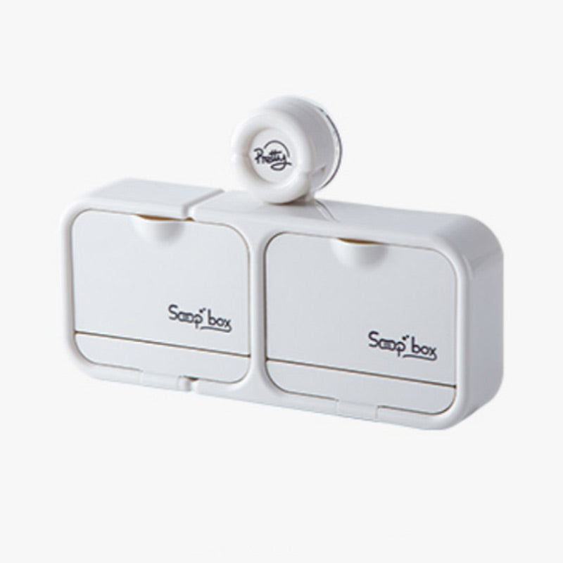 🔥HOT SALE🔥Wall-Mounted Soap Dish with Suction Cup & Flip-Top Lid