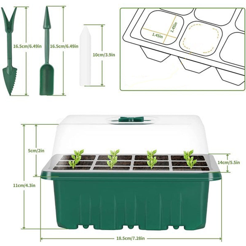 💎59% OFF! 💎 Germination Trays with Grow Light – Humidity Control, Transparent & Full-Spectrum Light 🌱💡