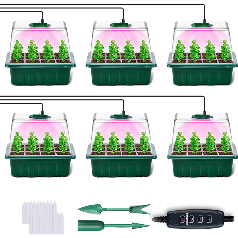 💎59% OFF! 💎 Germination Trays with Grow Light – Humidity Control, Transparent & Full-Spectrum Light 🌱💡