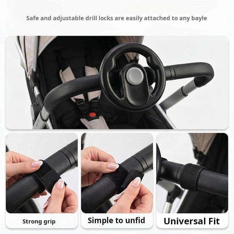 Baby seat for a pram with a securing strap