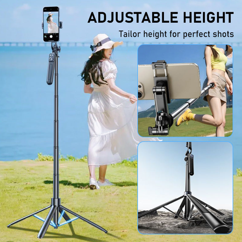 📱 50% OFF! 50K+ sold! 4-legged selfie stick – one-button pop-up, extends to 180cm, stable on any surface! ✨🎥