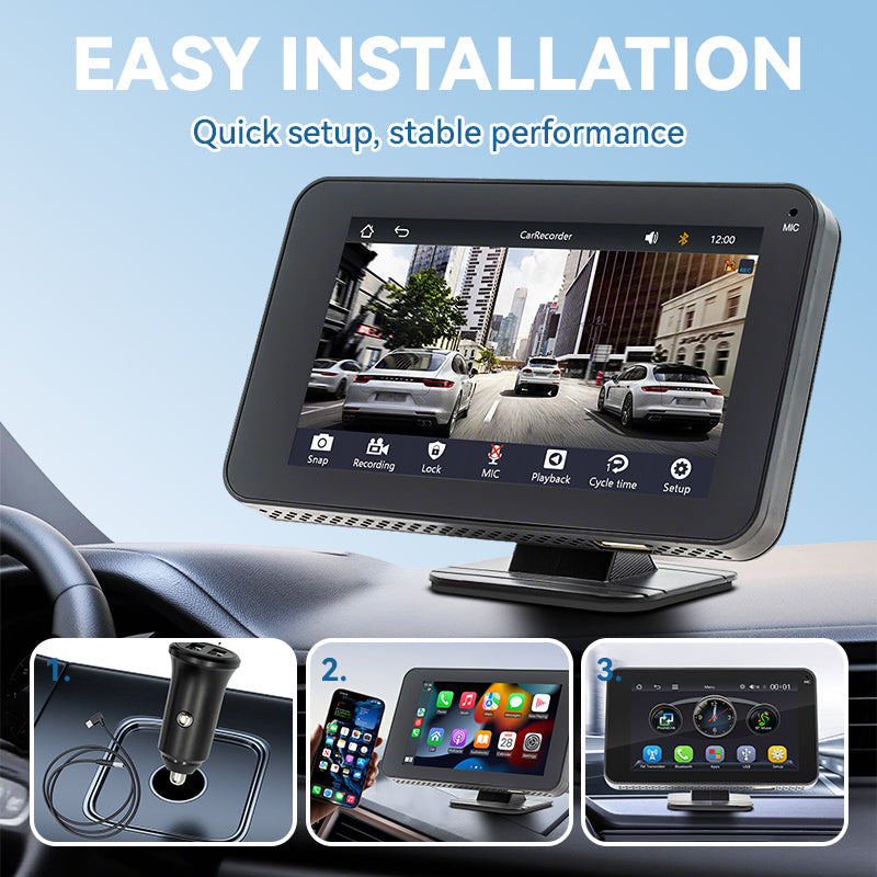 📱4.7-inch HD Touchscreen Multimedia Car Player— Swipe with your fingertips and instantly transform your vehicle into a smart entertainment hub!🚗✨