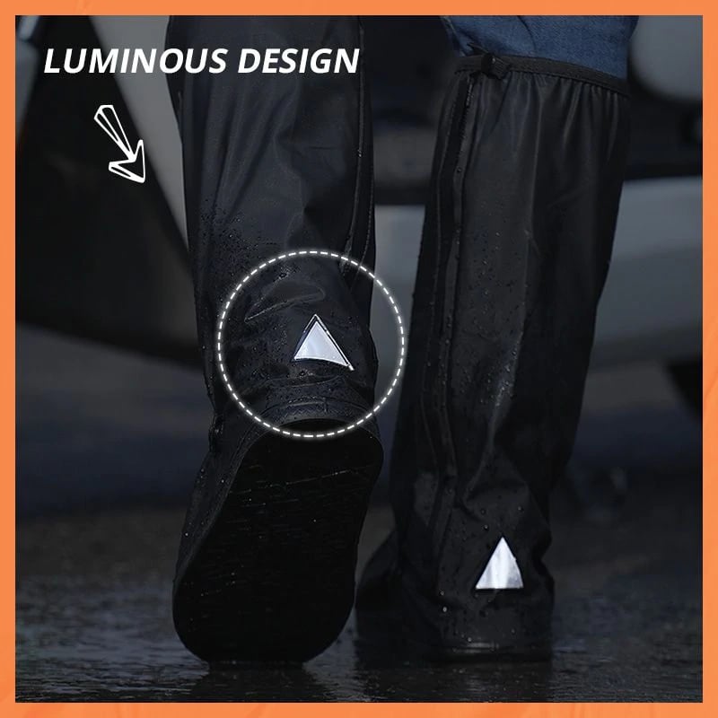 🌧️KEEP SHOES DRY IN STORMS!🌧️ Waterproof Boot Cover – Non-Slip Sole, Reflective Safety Tape, Foldable – Fits All Weather! 💪