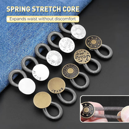 🏆Spring-loaded metal waist extension button for jeans🔩👖