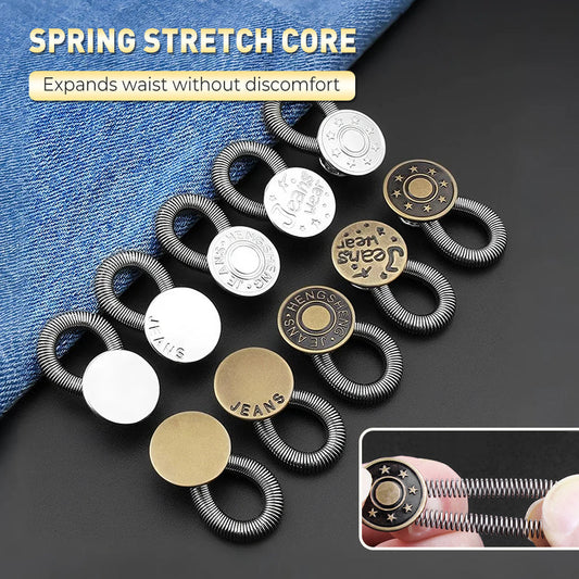 🏆Spring-loaded metal waist extension button for jeans🔩👖