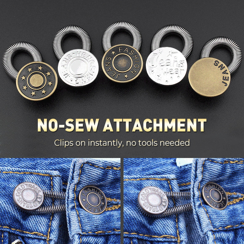 🏆Spring-loaded metal waist extension button for jeans🔩👖