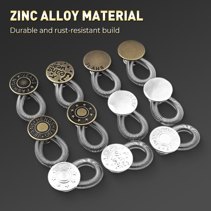 🏆Spring-loaded metal waist extension button for jeans🔩👖