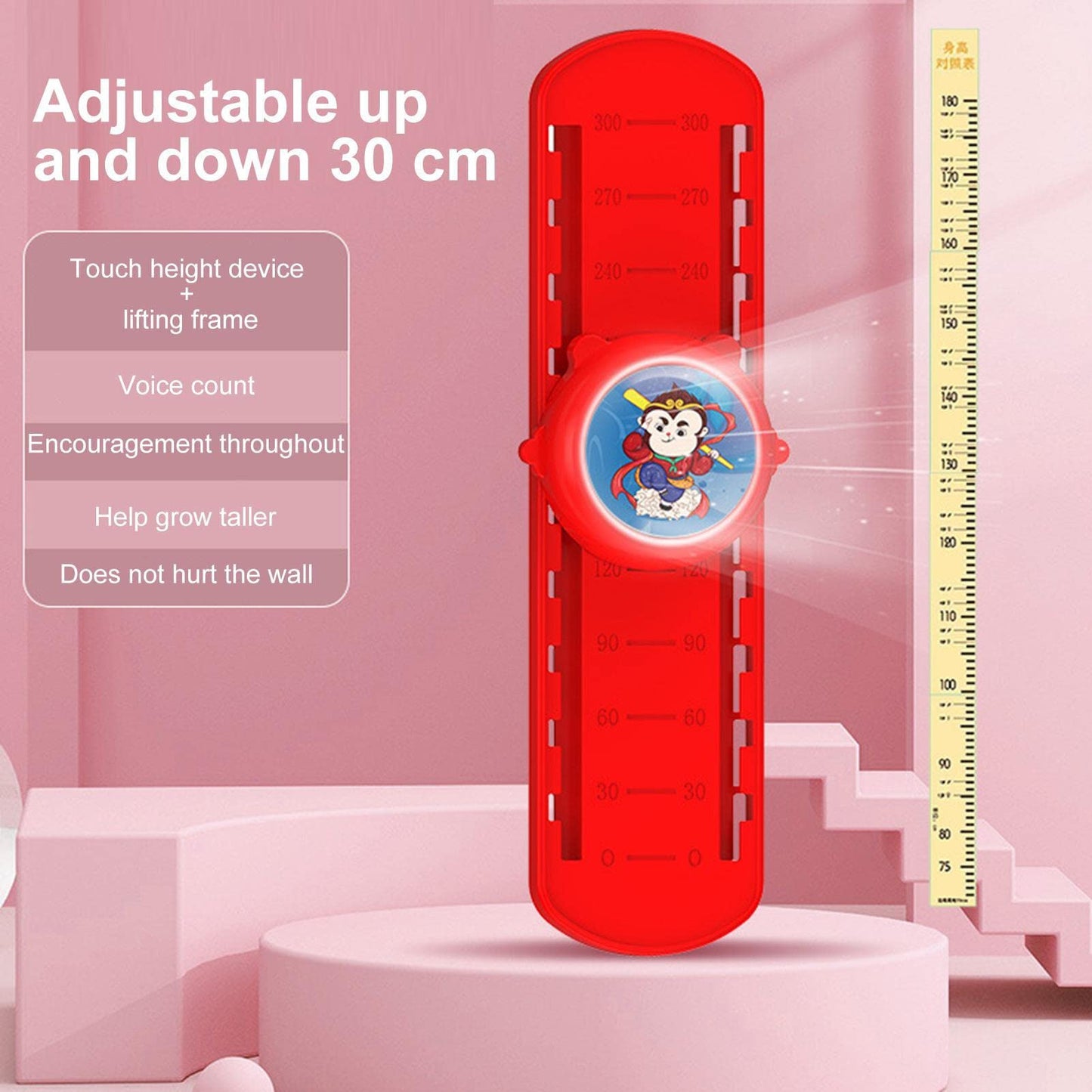 Kids Growth Toys - 10 Positions Kids Growth Wall Height Jump Trainer with Height Stickers