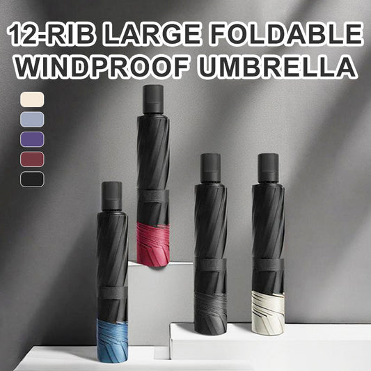 📢  HOT SALE 49% OFF ☔12-Rib Large Foldable Windproof Umbrella
