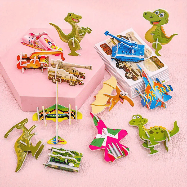 🦖 50% OFF! 🧩 EDUCATIONAL 3D PUZZLE - 50-Piece Cartoon Dinosaur Set with Vibrant Colors, Develops Creativity & Spatial Thinking for Ages 4+ 🎨✨