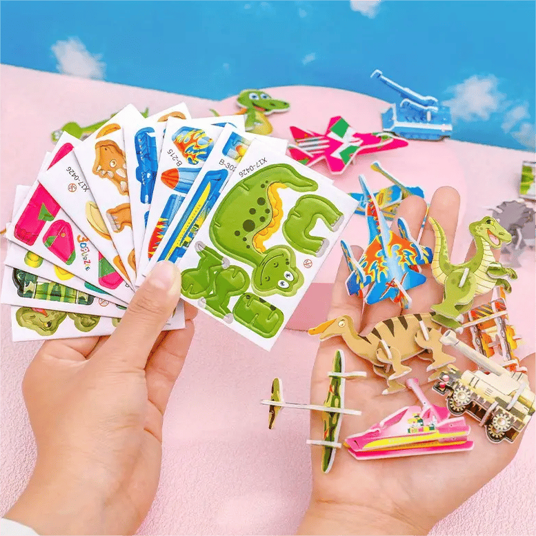 🦖 50% OFF! 🧩 EDUCATIONAL 3D PUZZLE - 50-Piece Cartoon Dinosaur Set with Vibrant Colors, Develops Creativity & Spatial Thinking for Ages 4+ 🎨✨