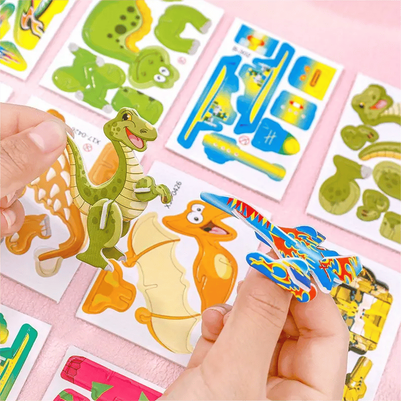 🦖 50% OFF! 🧩 EDUCATIONAL 3D PUZZLE - 50-Piece Cartoon Dinosaur Set with Vibrant Colors, Develops Creativity & Spatial Thinking for Ages 4+ 🎨✨