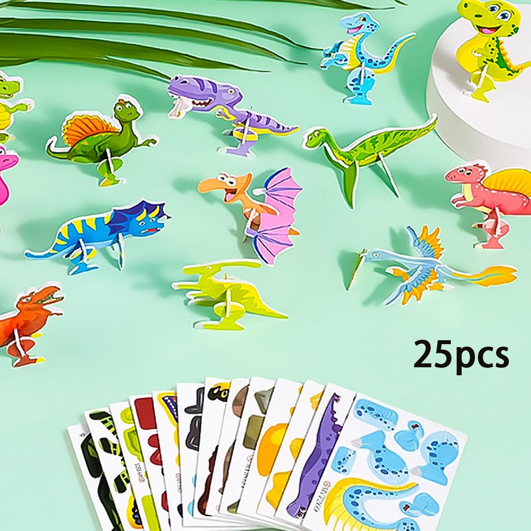 🦖 50% OFF! 🧩 EDUCATIONAL 3D PUZZLE - 50-Piece Cartoon Dinosaur Set with Vibrant Colors, Develops Creativity & Spatial Thinking for Ages 4+ 🎨✨