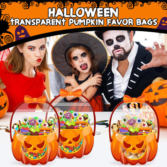 🥳2026 BESTSELLER🥳 Halloween Treat Bags – Pumpkin Design, Resealable Zipper – Easy Carry Handle – 20-Pack – Ideal for Trick-or-Treat & Parties! 🛡️💨