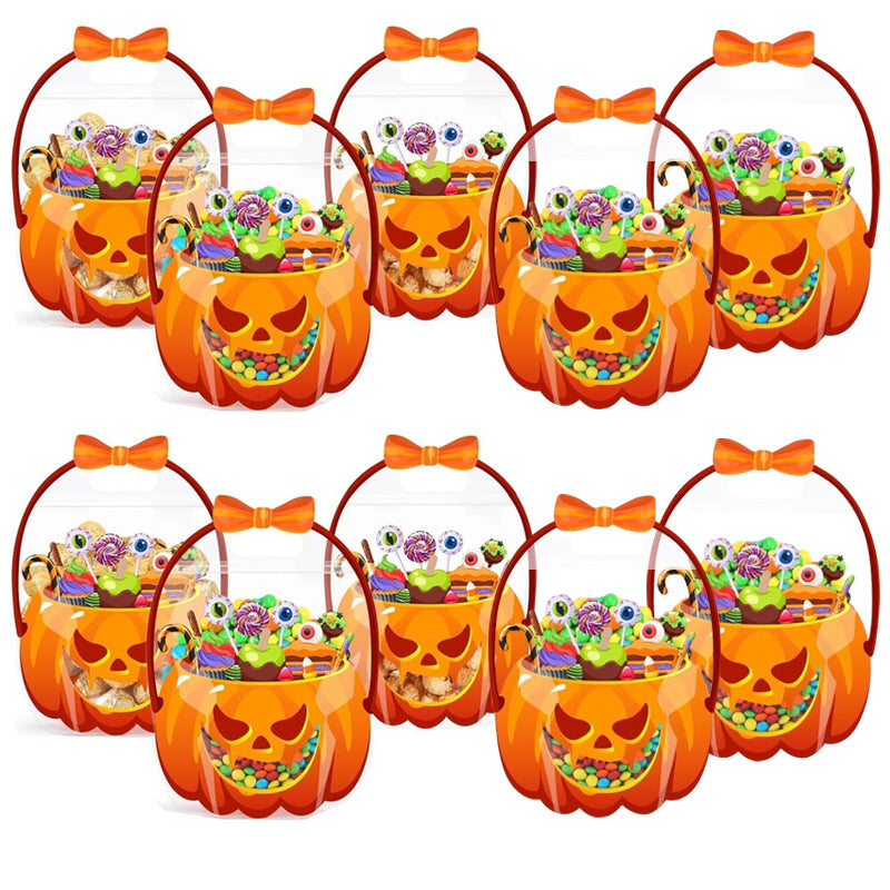 🥳2026 BESTSELLER🥳 Halloween Treat Bags – Pumpkin Design, Resealable Zipper – Easy Carry Handle – 20-Pack – Ideal for Trick-or-Treat & Parties! 🛡️💨