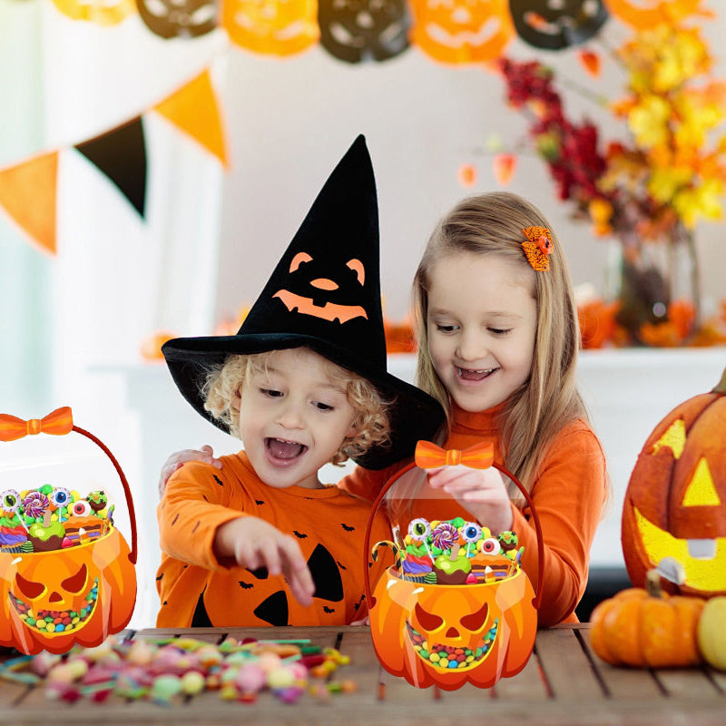 🥳2026 BESTSELLER🥳 Halloween Treat Bags – Pumpkin Design, Resealable Zipper – Easy Carry Handle – 20-Pack – Ideal for Trick-or-Treat & Parties! 🛡️💨