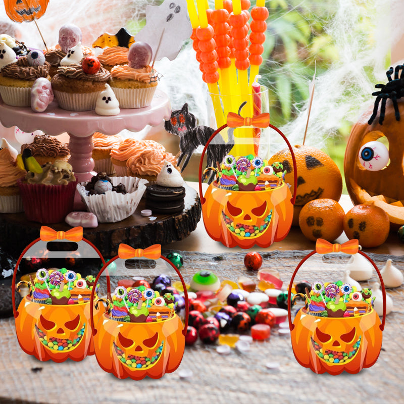 🥳2026 BESTSELLER🥳 Halloween Treat Bags – Pumpkin Design, Resealable Zipper – Easy Carry Handle – 20-Pack – Ideal for Trick-or-Treat & Parties! 🛡️💨