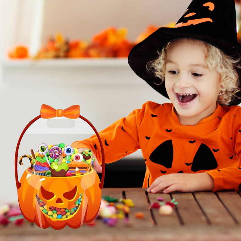 🥳2026 BESTSELLER🥳 Halloween Treat Bags – Pumpkin Design, Resealable Zipper – Easy Carry Handle – 20-Pack – Ideal for Trick-or-Treat & Parties! 🛡️💨