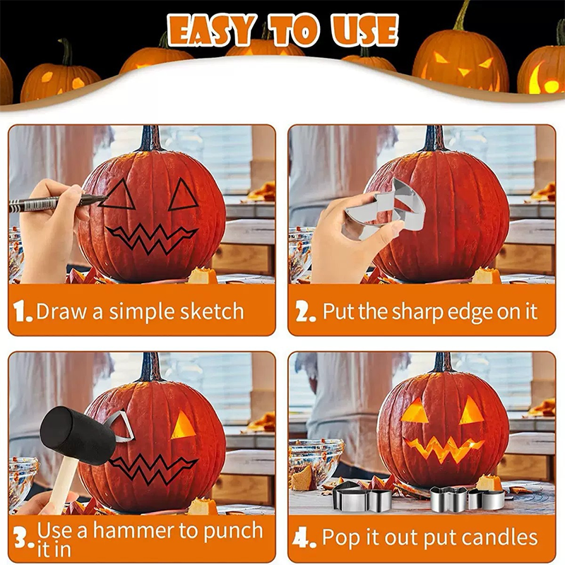 Halloween Stainless Steel Easy Pumpkin Carving Kit