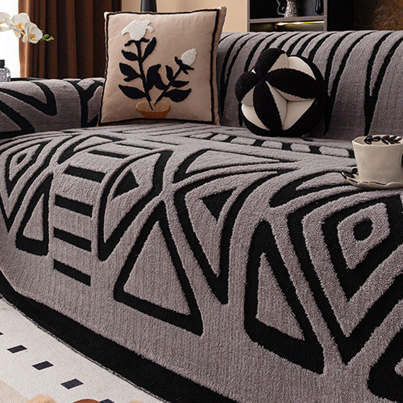 🔥Black Friday Mega Deal – 50% off!🔥 Plush Sofa Throw – Extra Thick & Non-Slip Blanket with Elastic Edges for Fall and Winter 🍂❄️
