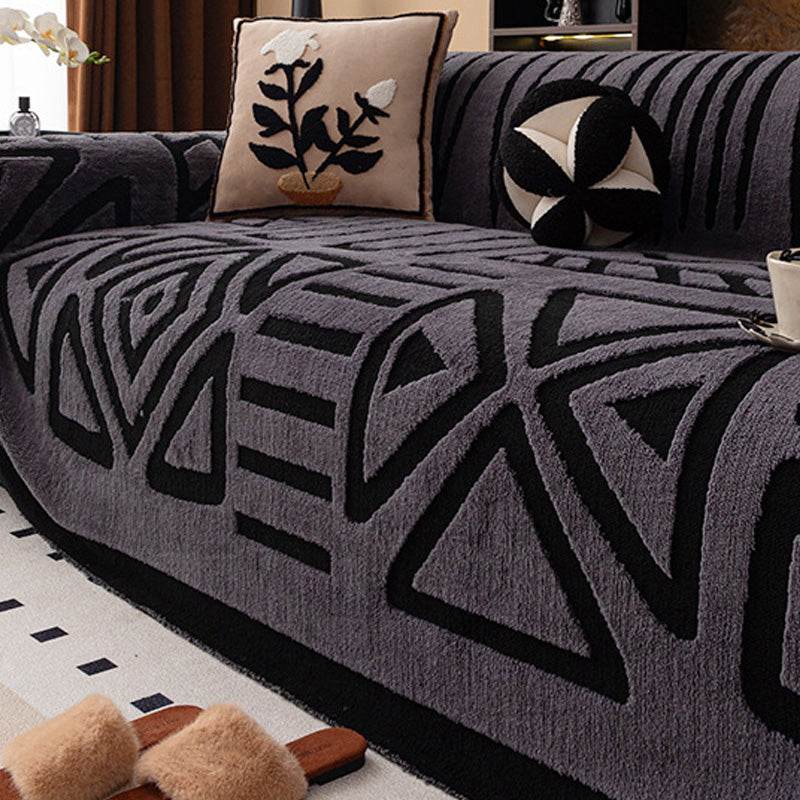 🔥Black Friday Mega Deal – 50% off!🔥 Plush Sofa Throw – Extra Thick & Non-Slip Blanket with Elastic Edges for Fall and Winter 🍂❄️