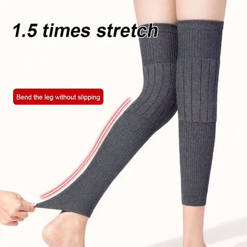 🦵 NOW 50% OFF! ✨ Warm, stretchy long knee pads - elastic thermal fleece for outdoor activities and joint support ❤️