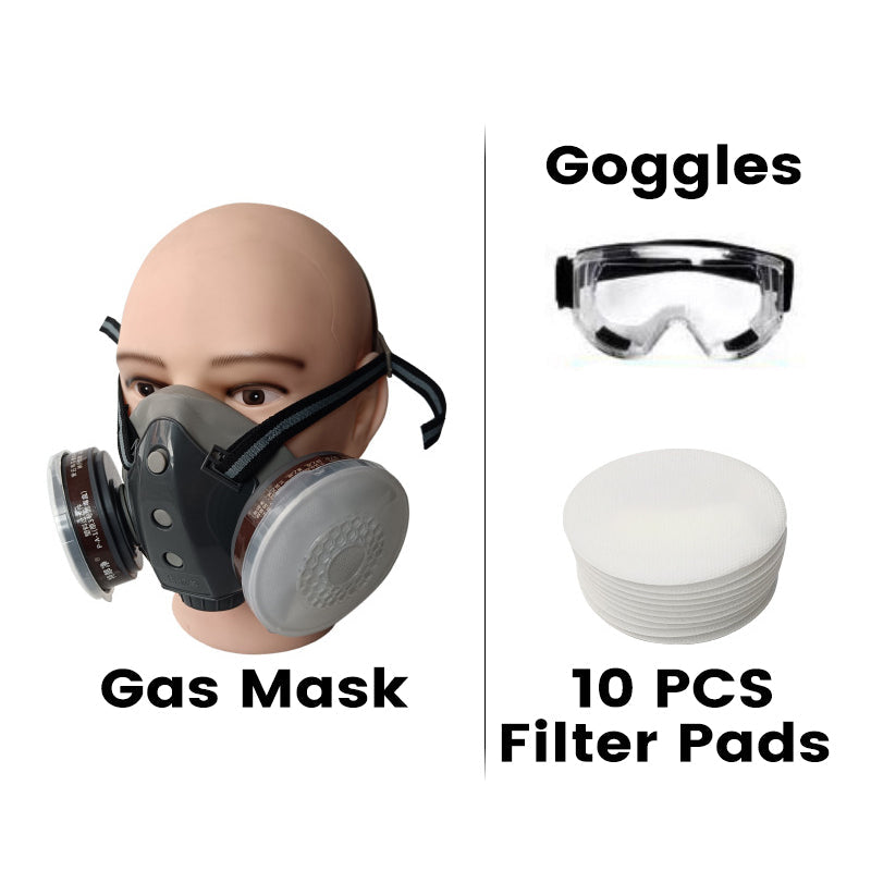 🔥Dust-Proof Integrated Respirator Mask – Dual-Tank Activated Carbon Filters, Industrial-Grade Gas & Dust Protection 🛡️🔥