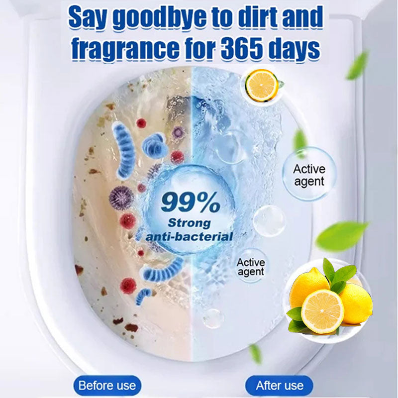 🍋 BUY 2 GET 1 FREE! 🚽 Lemon Scent Toilet Bowl Cleaner Tablets – Deodorizing, Limescale Remover & Easy Drop-In 💧