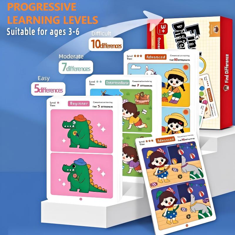 Spot the Difference Card Game Set for Kids