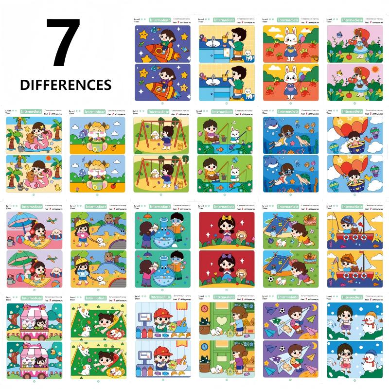 Spot the Difference Card Game Set for Kids