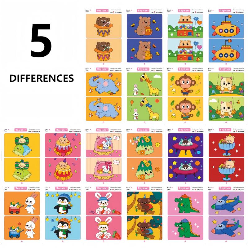 Spot the Difference Card Game Set for Kids