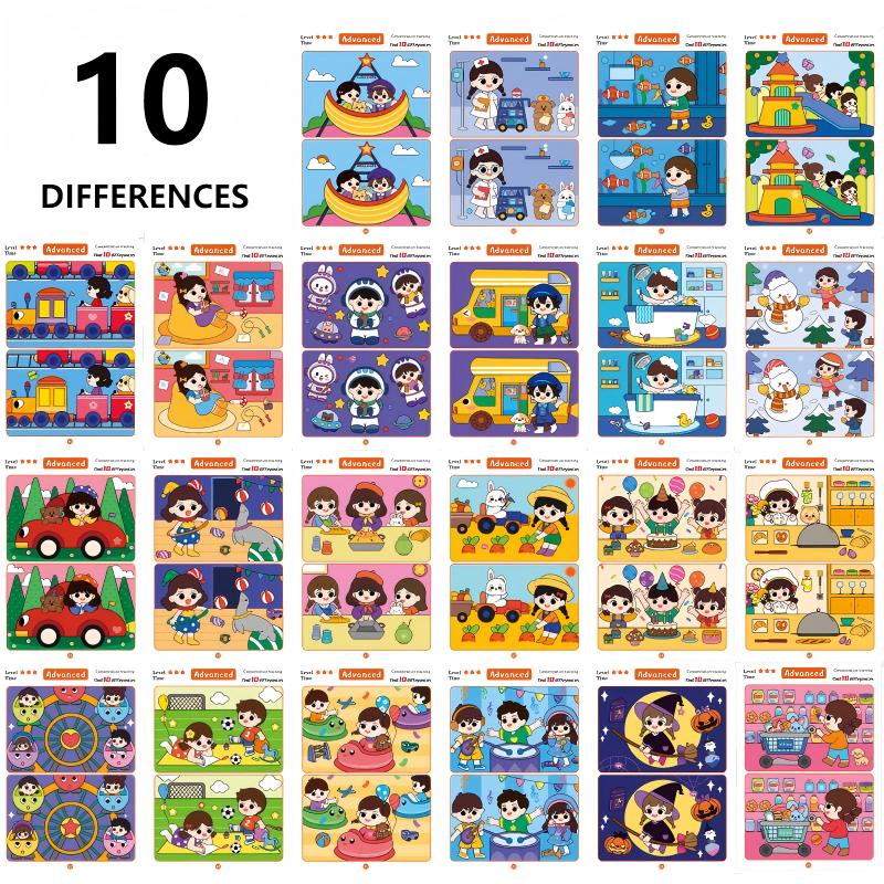 Spot the Difference Card Game Set for Kids