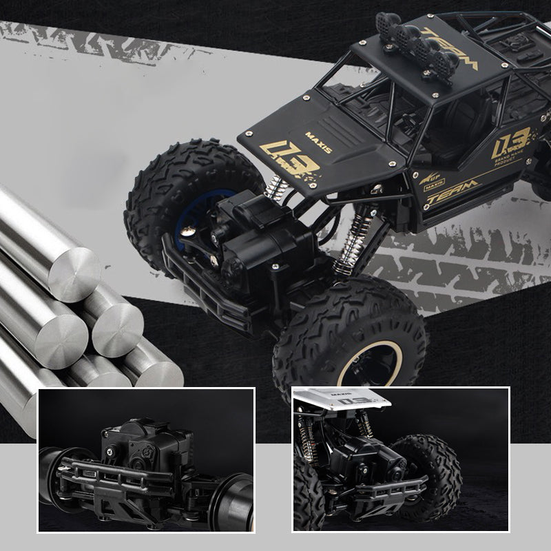 Six-Wheel Alloy Rock-Climbing RC Car Four-Wheel Drive Off-Road RC Toy All-Terrain High-Resilience Shock Absorption Children's Day Gift