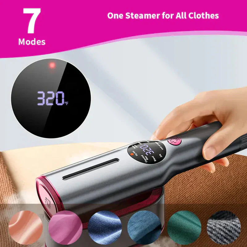 🔥Garment steamer for clothes, 👔hand steamer & iron 2 in 1, 15-second rapid heating, large control panel, suitable for worldwide travel💨