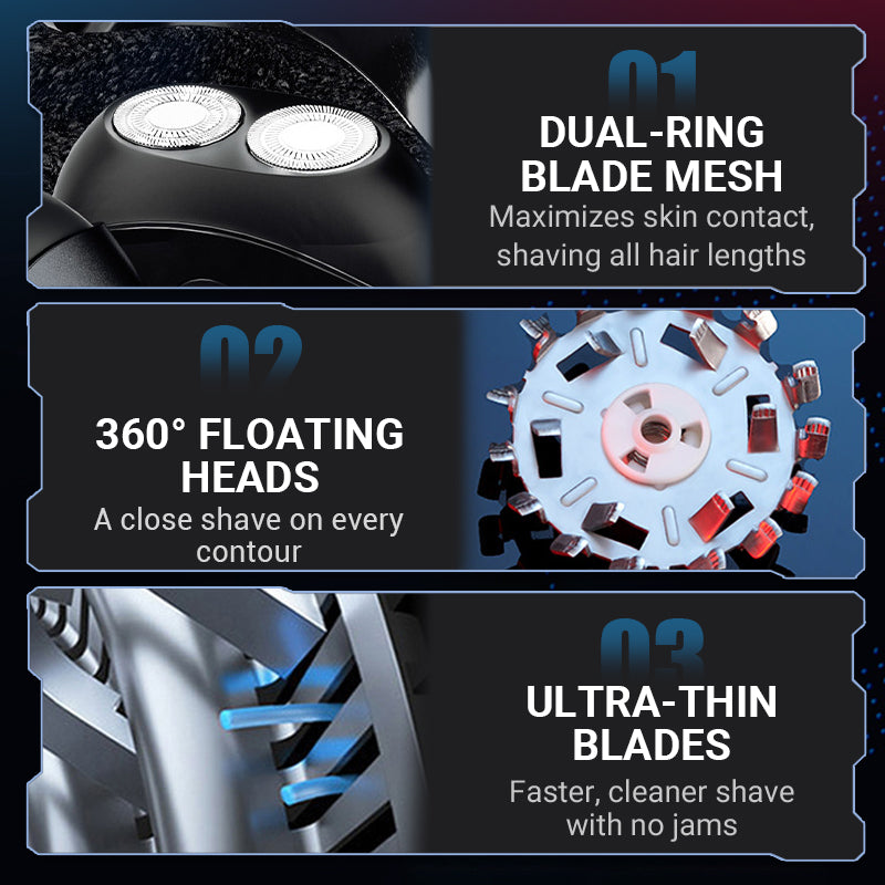 🖤Black Friday special! 50% OFF! ✨ Portable Multifunctional Electric Shaver (UFO Design) – Efficient Double Ring Blades, 360° Floating Heads & IPX4 Waterproof (Perfect for Travel & Sensitive Skin!)