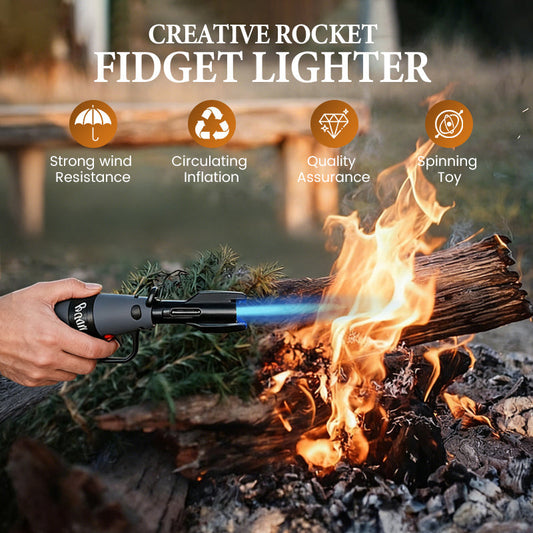 🚀 Creative Rocket Fidget Lighter - Windproof Flame Meets Fidget Fun!🎁