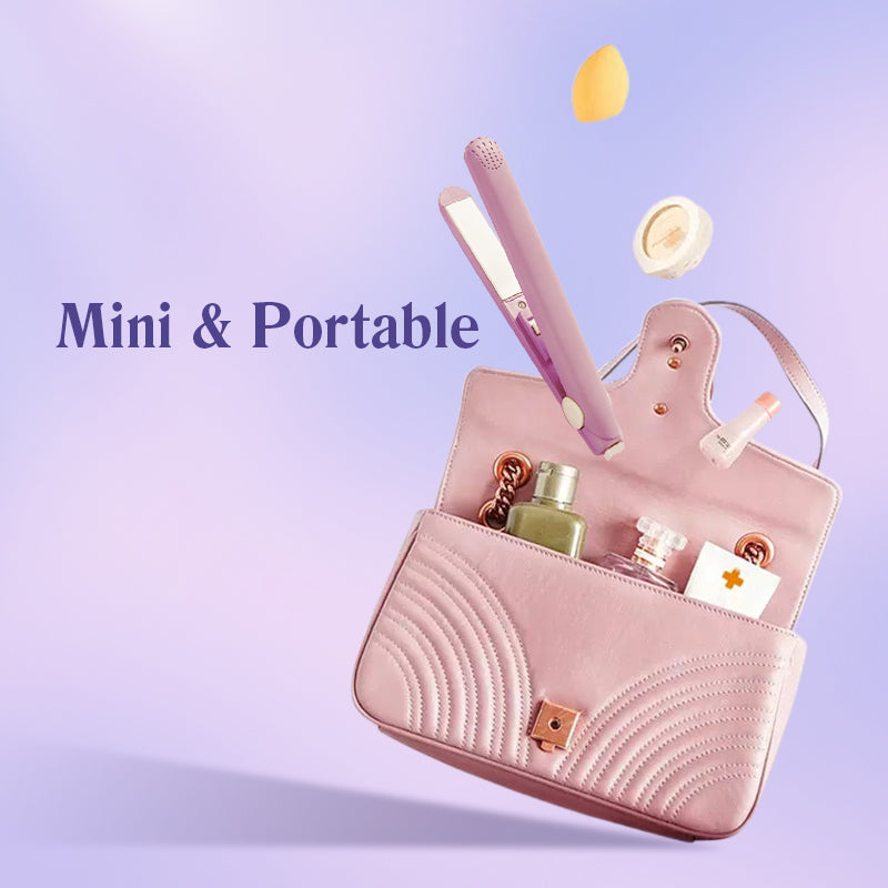 2-in-1 Mini Curling Wand & Flat Iron Hair Straightener