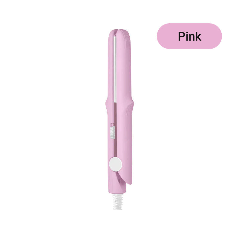 2-in-1 Mini Curling Wand & Flat Iron Hair Straightener