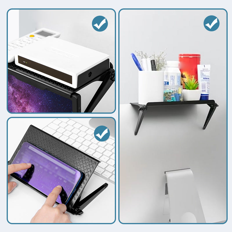 🔥Adjustable top shelf for TV - No drilling required