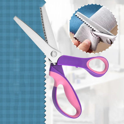 🥳2026 TOP PICK🥳 Pinking Shears Scissors – Stainless Steel, Ergonomic Cushioned Handles – Perfect for Sewing, Quilting & Scrapbooking! 🧵💨