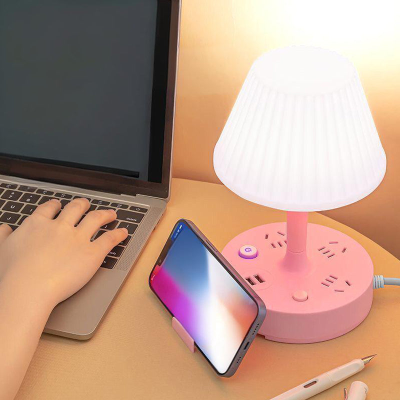 🛋️ 50% OFF! 💡 Side Lamp with Dual Socket – USB Charging, Soft Light & Stable Base 🔌