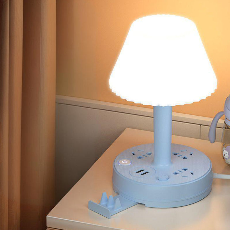 🛋️ 50% OFF! 💡 Side Lamp with Dual Socket – USB Charging, Soft Light & Stable Base 🔌