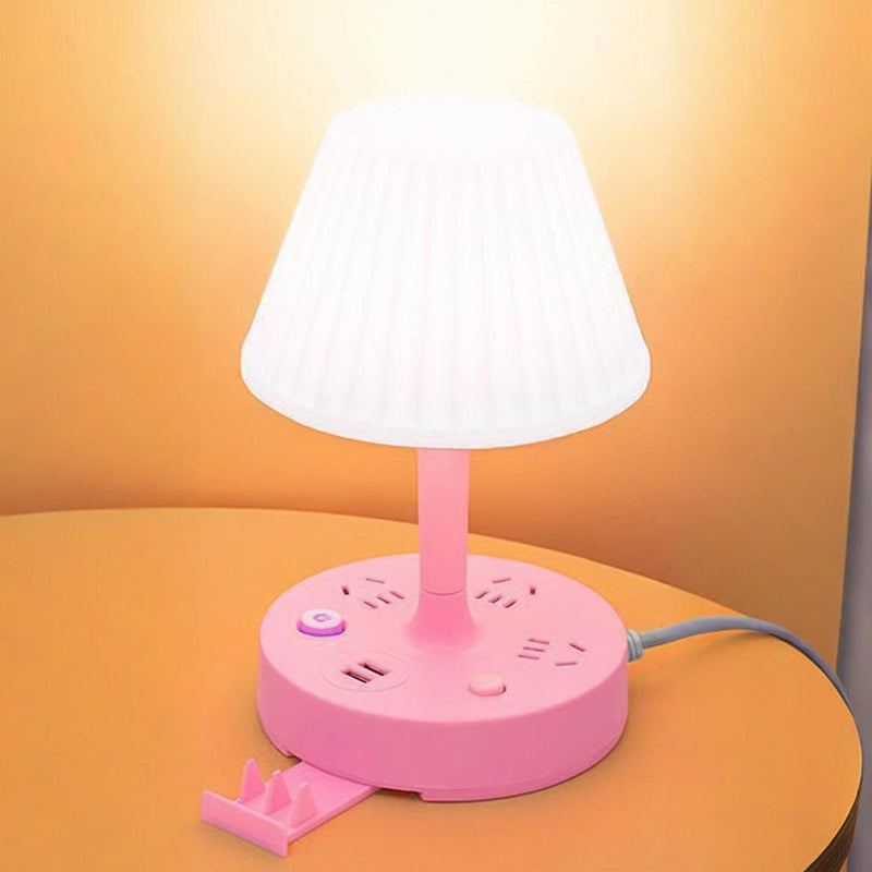 🛋️ 50% OFF! 💡 Side Lamp with Dual Socket – USB Charging, Soft Light & Stable Base 🔌