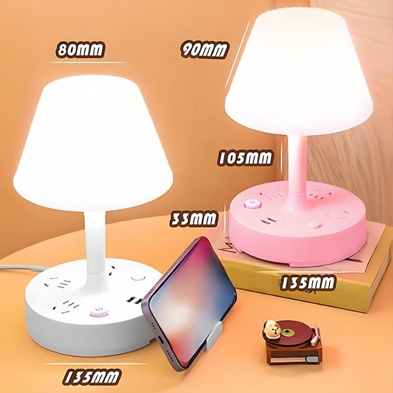🛋️ 50% OFF! 💡 Side Lamp with Dual Socket – USB Charging, Soft Light & Stable Base 🔌