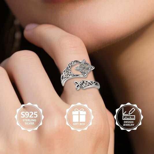 🥳2026 New Release🥳S925 Sterling Silver Celtic Knot Open Ring（50% OFF）