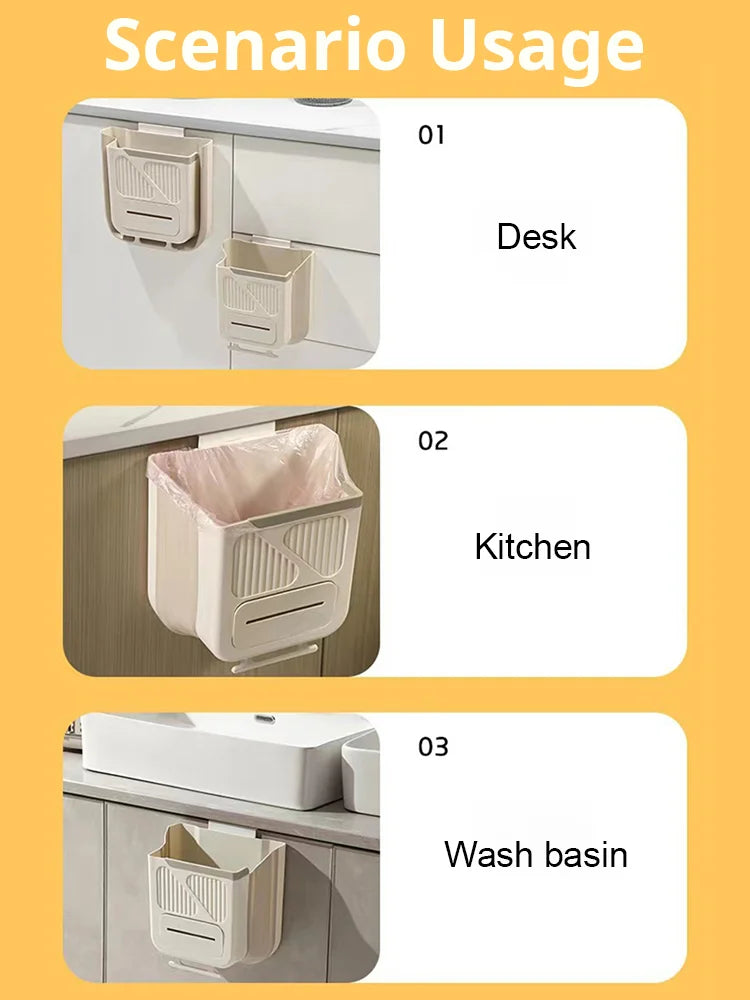 🥳2026 HOT SALE🥳💞10K+ SOLD! 🗑️🎁 50% OFF! Folding Hanging Trash Can – From £5.99! No-bend foldable design, strong base & scraper clasp. Eco-friendly kitchen essential – stock up & save! 🍃✅