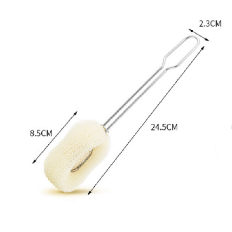 Long-handle bottle cleaning brush with sponge head
