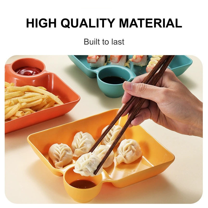 🥳HOT SALE🥳💞50K+ SOLD! Dip Plate – From £5.99! 2-in-1 design, food-grade & non-slip. Fresh, tidy meals – grab yours! ✅