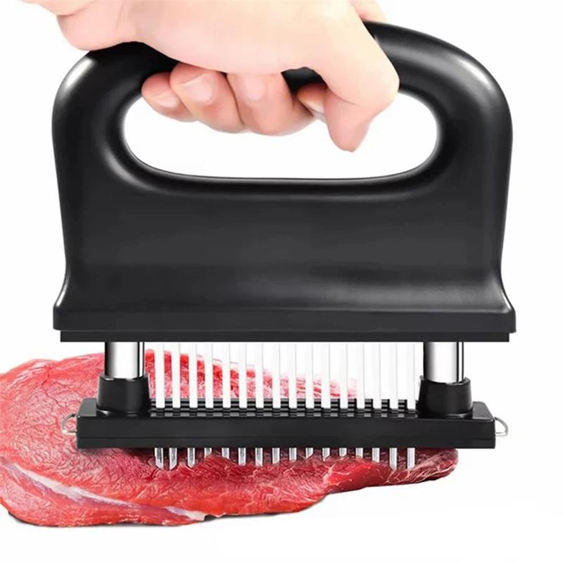 📢 50% OFF!! 🎉 Meat Tenderizer with 48 Stainless Steel Blades – Tenderize in Seconds, Dishwasher-Safe & Safe Storage Cover Included! 🔪