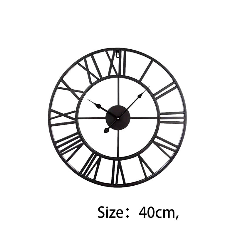 Silent Non-Ticking Vintage Industrial Wall Clock